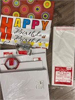 Birthday gifts bags, tissue paper, boxes and tags