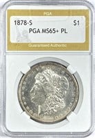 1878-S Morgan Silver Dollar MS-65+ PL