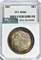 1887 Morgan Silver Dollar MS-65 Toning