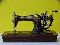 Antique Hand Crank Naumann Art Deco Sewing Machine