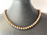 17" 14Kt Gold Bronze Pearl Necklace (585) 42 G Twt