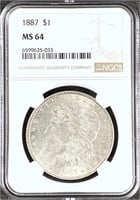 1887 Morgan Silver Dollar MS-64