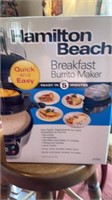 Hamilton Beach - breakfast burrito maker- new in