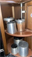 Cabinet of metal containers