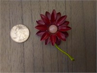 Vintage Maroon Daisy Brouch
