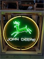 New/Unused John Deere 36" Round Neon Sign