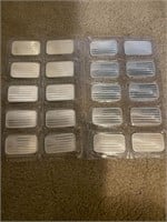 Quantity of (20) 1 Ounce Silver American Flag Bars