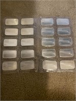 Quantity of (20) 1 Ounce Silver American Flag Bars