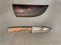 Damascus Hand Forged Knife & Sheath