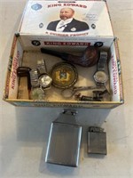 Vintage watches, pipe andMiscellaneous