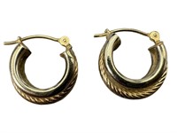 14k Detailed Huggie Earrings