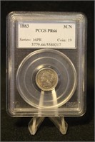 1883 Proof 66 Certified 3 Cent Nickel