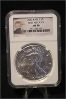 2012 MS70 1oz .999 Pure Silver American Eagle