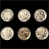 [6] Buffalo Nickels (1935, 1936, 1937, 1937-S,