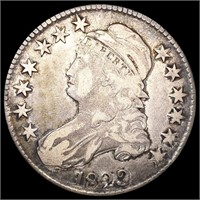 1823 Ugly 3 Capped Bust Half Dollar NICELY