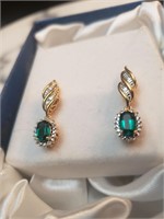 Jewelry - new 14k on .925 sterling & dia earrings