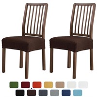 4 Dining Chair Seat Covers: Chocolate Mini Dots
