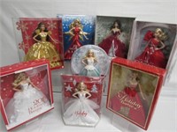 (8) HOLIDAY BARBIES N.R.F.B.: