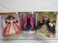 (3) HAPPY HOLIDAY BARBIES: