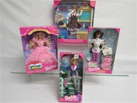 (4) WORKING BARBIES: