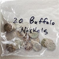 20ct Assorted Buffalo Nickels