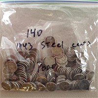 140ct 1943 Steel Pennies Poor Condition