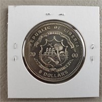 Republic of Liberia $5 Coin Bald Eagle