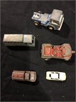 Lot of 5 Antique Toy Cars and Trucks