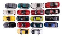 18 Assembled Car Models of Various Brands