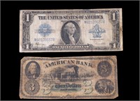 Silver Dollar Certificate and American Bank Note