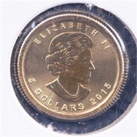 2015 Elizabeth II Canadian $5 Gold Coin