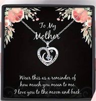 To my mother Moms day faux diamond necklace stone