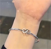 Silver faux diamond gift bracelet with box