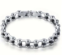 Lady Biker gang chain look bracelet silver black