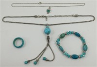 Vintage Turquoise Ring, Bracelet, and Necklaces