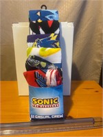 New Sonic the Hedgehog 6 pair casual crew socks