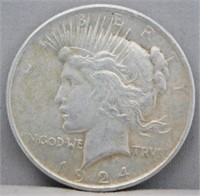 1924 Peace Silver Dollar.