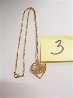 14kt Yellow Gold, 4.5gr 16" Necklace with Heart