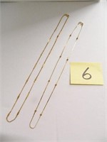 (2) 14kt Yellow Gold, 3.7gr. Necklaces, 16" & 19"