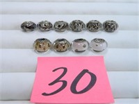 (10) Multi-Colored Sterling Pandora Charms