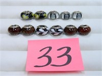 (11) Multi Colored Sterling Pandora Charms