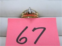 14kt Yellow Gold, 4.1gr. Diamond Wedding Ring Set,