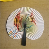 Vtg paper fan, fish