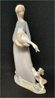 Lladro Girl With Goose & Dog #4866