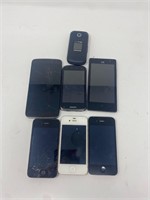 Lot of 7 phones for parts