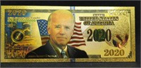 24K gold plated Biden 2020 banknote