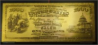 24K gold plated banknote Salem Massachusetts