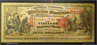 24K gold plated banknote Vineland New Jersey $5