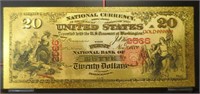 24K gold plated banknote Butte Montana $20