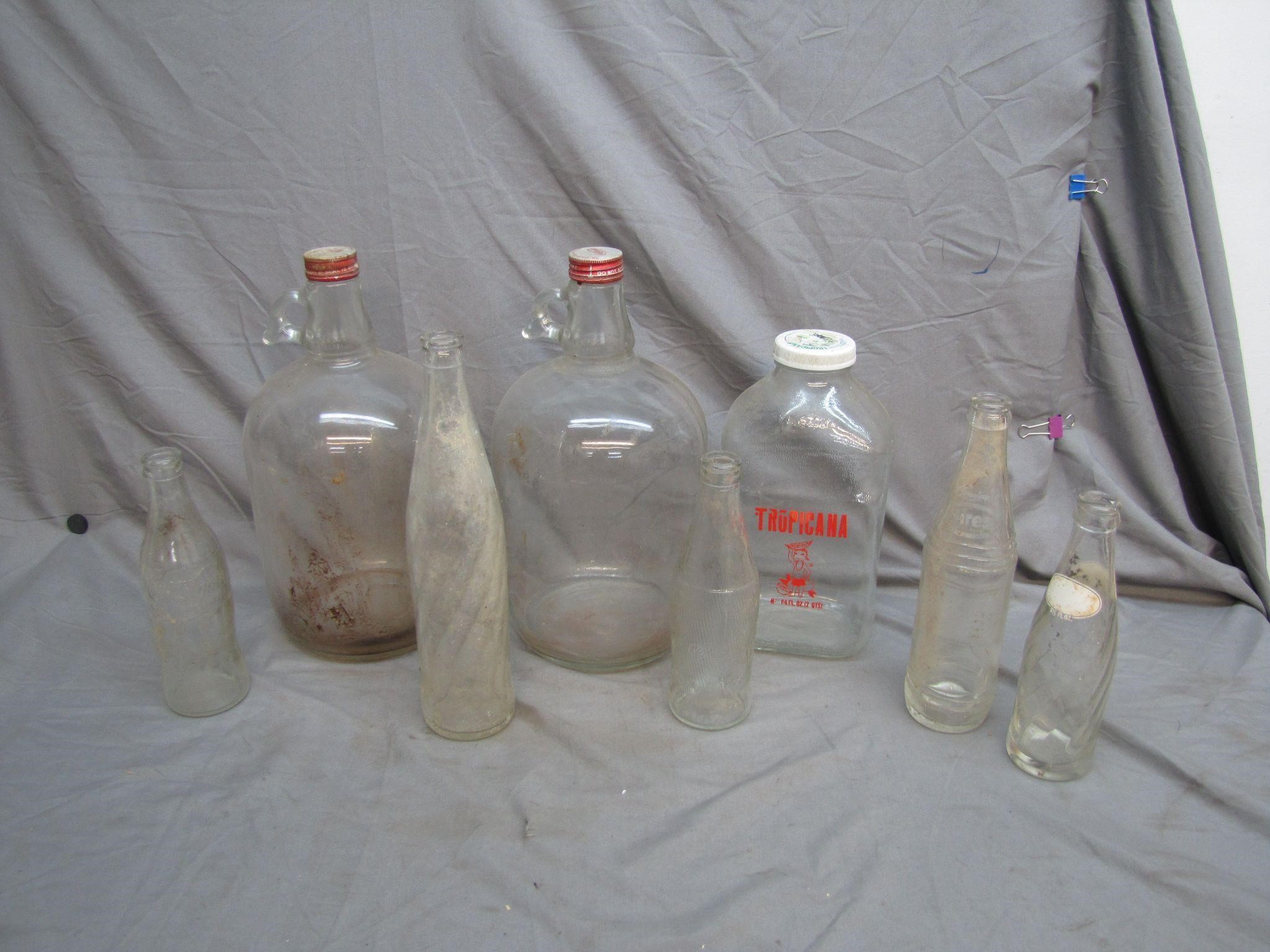 Lot Of Assorted Vintage Glass Bottles